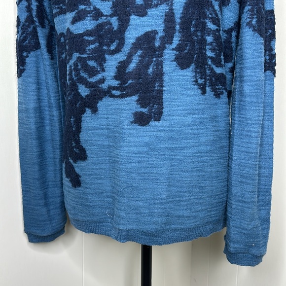 Anthropologie Moth Blue Flora Capped Motif Cardigan Sweater Size Small - Picture 10 of 13